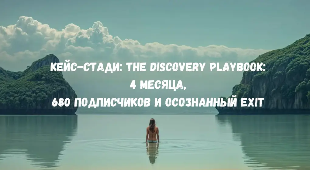 The Discovery Playbook: 4 месяца, 680 подписчиков и осознанный exit